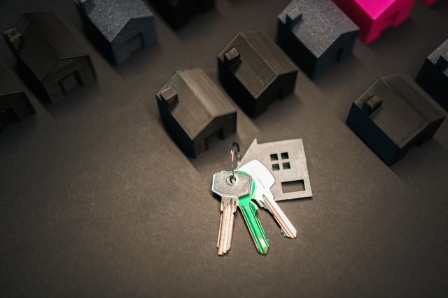 SMSF Property Valuations: How Often Does Your Fund Actually Need One? » smsf property valuations A house-shaped keyring with keys resting in front of a row of miniature model houses