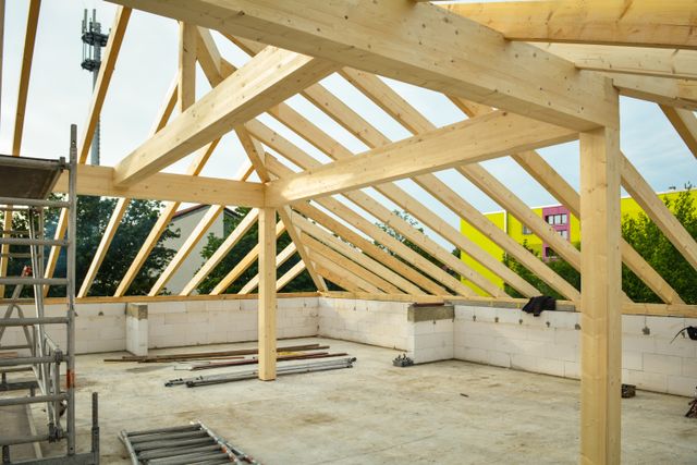 Renovating an investment property? The deductions you could miss out on (scrapping explained) » investment property renovation New timber roof trusses installed on a residential building under construction